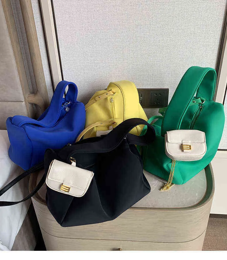 Borse da sera Fashion Soft Neoprene Women Shoulder Designer Handbag Marchi Catene Composto 2022 Cuscino 220507