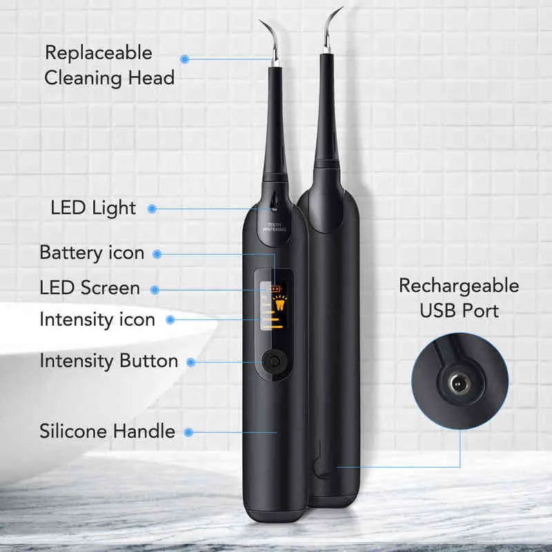 Limpiador de dientes eléctrico que elimina el cálculo dental y la herramienta de suciedad lavado portátil instrumento de embellecimiento removedor de sarro 220627