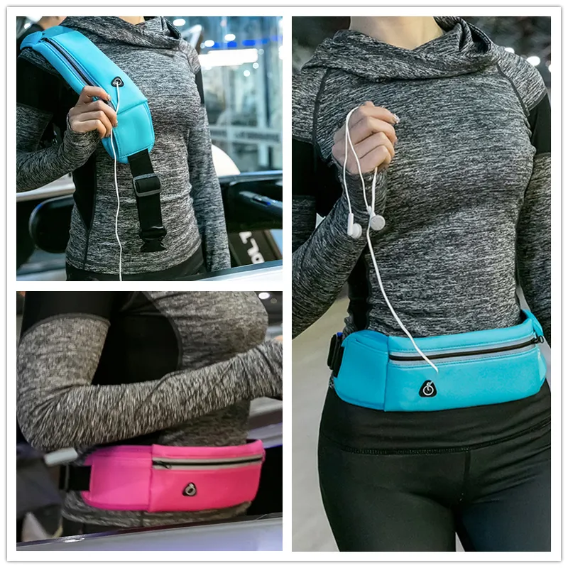 Running Canvas Bag Waterproof Portable Sports Belt för män och kvinnor Fitness Accessory 220520