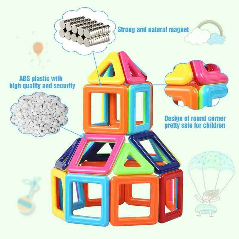 3D Magnetic Building Blocks Magnet Constructor Block Construction Set Toys for Kids Gifts Game Creativity Educational 220718