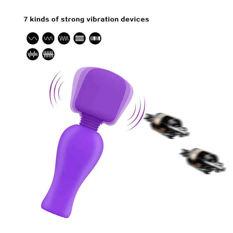 NXY Vibradores Produtos Adultos Charging Mini Strong Shock Small AV Massage Vibrator Women S 220629