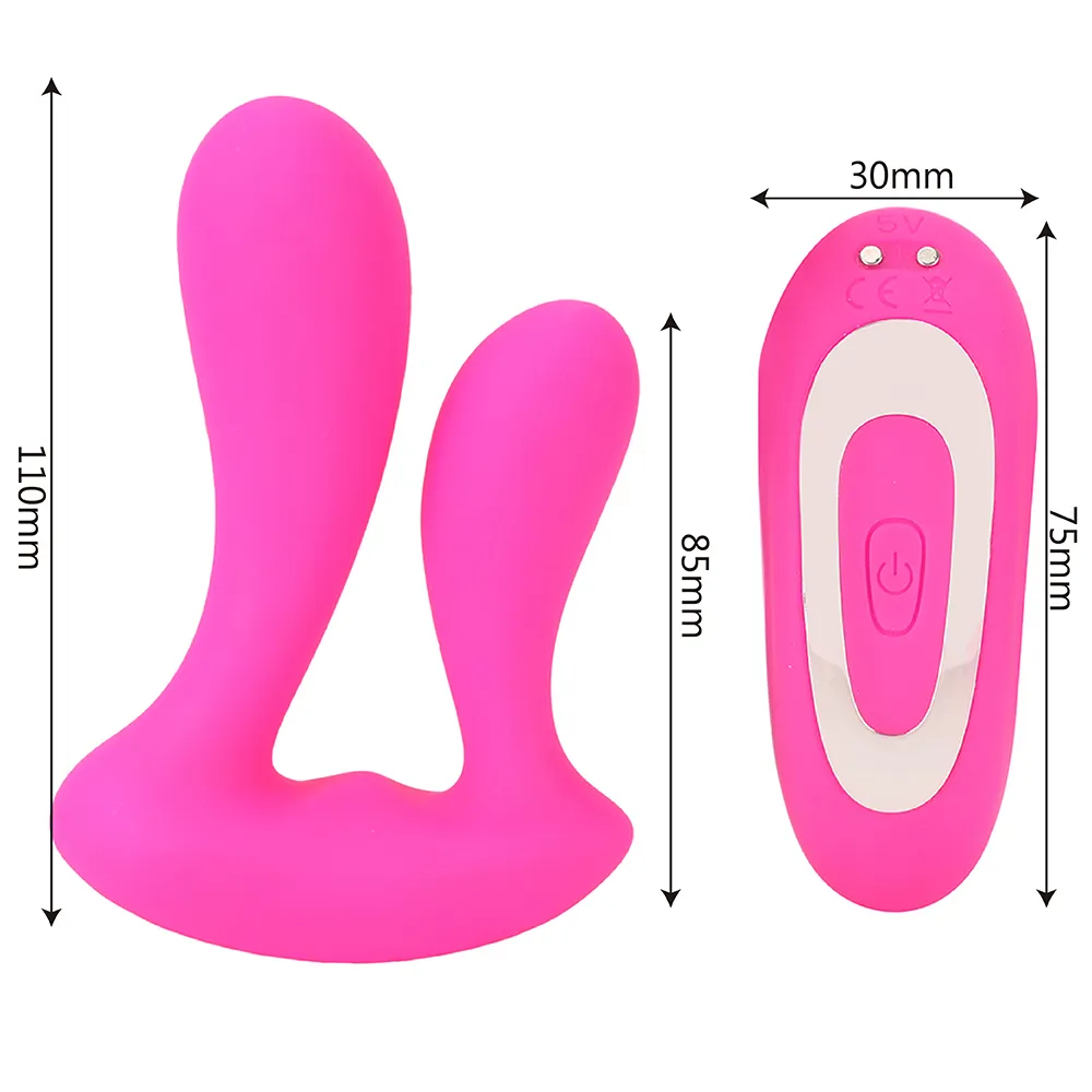 Stimulatrice à double tête 9 vitesses USB Rechargeable Toys G Spot Anal Massageur Wireless Vibrator Sexy Toy pour femme