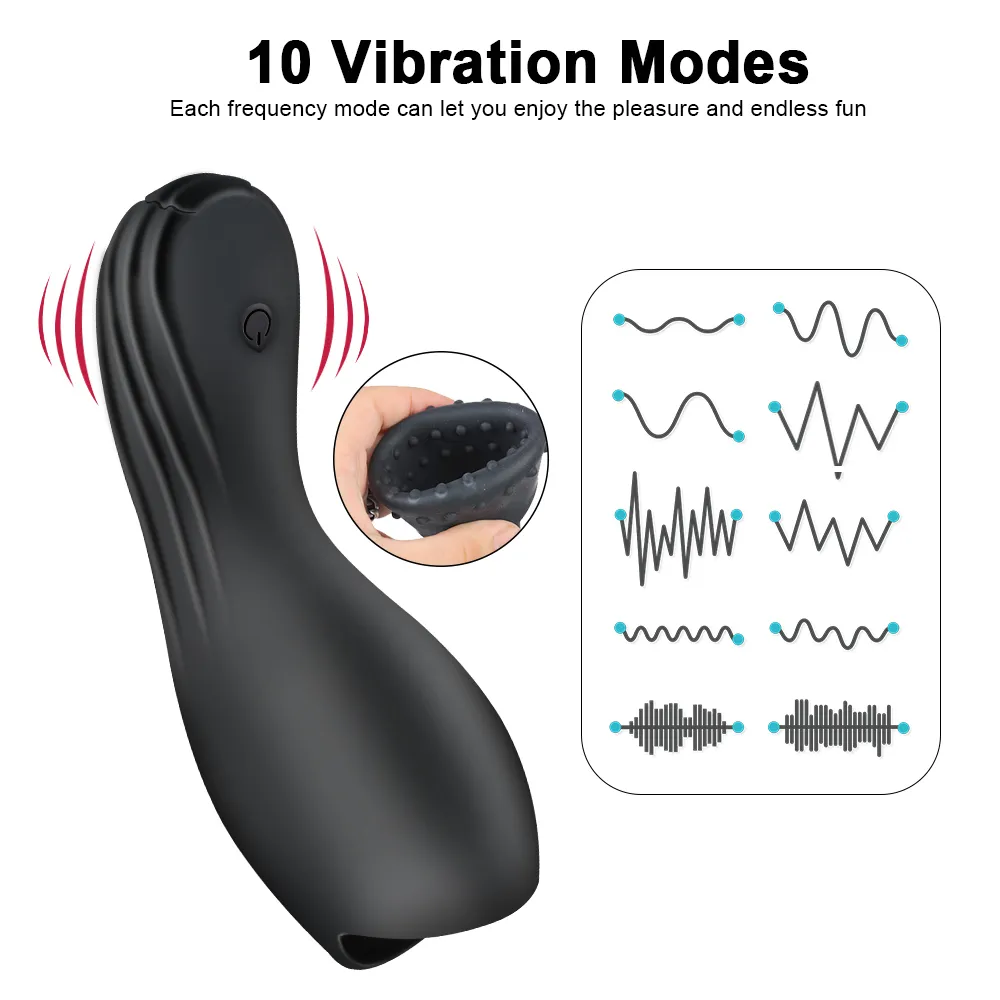 OLO Cock Trainer Anneau Cockring Éjaculation Retardée 10 Modes Pénis Masseur Masculin Masturbation Gland Vibrateur Sexy Jouets pour Hommes