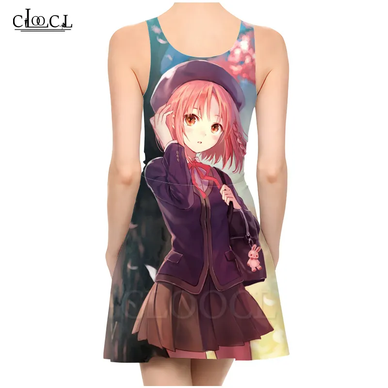 est Girl Anime Fashion 3D Print Dress Ladies Summer Party Girls Dress Casual Sexy Beach Robes 220617