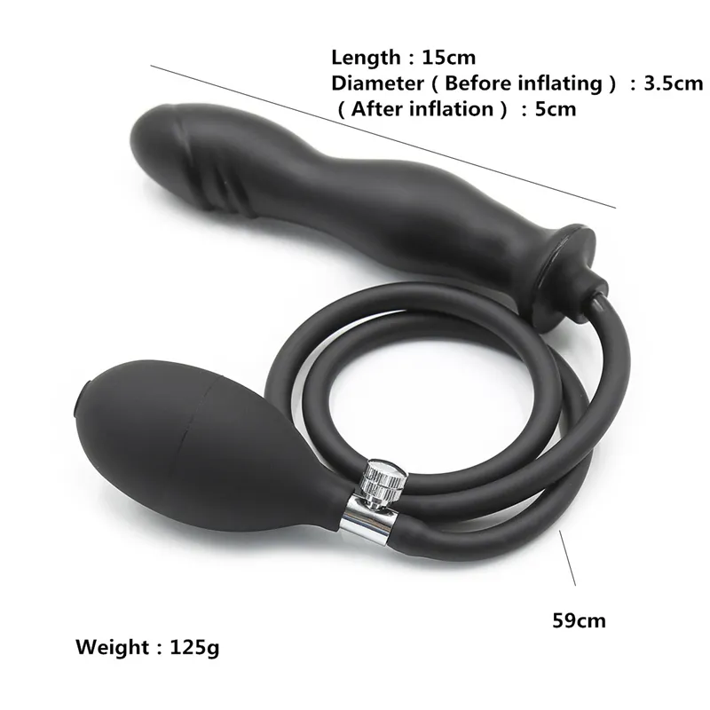 Erotiska Anal Toys Uppblåsbar silikon Butt Plug 4 Styles Vaginal Prostate Massager Dildo Sexiga produkter för vuxna