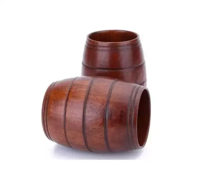 Wooden Barrel Shaped Beer Mug Crestive Wood Beer Cup Chicken Bar Drinkware Wine Glass Portable Wooden Tumbler C0630x17