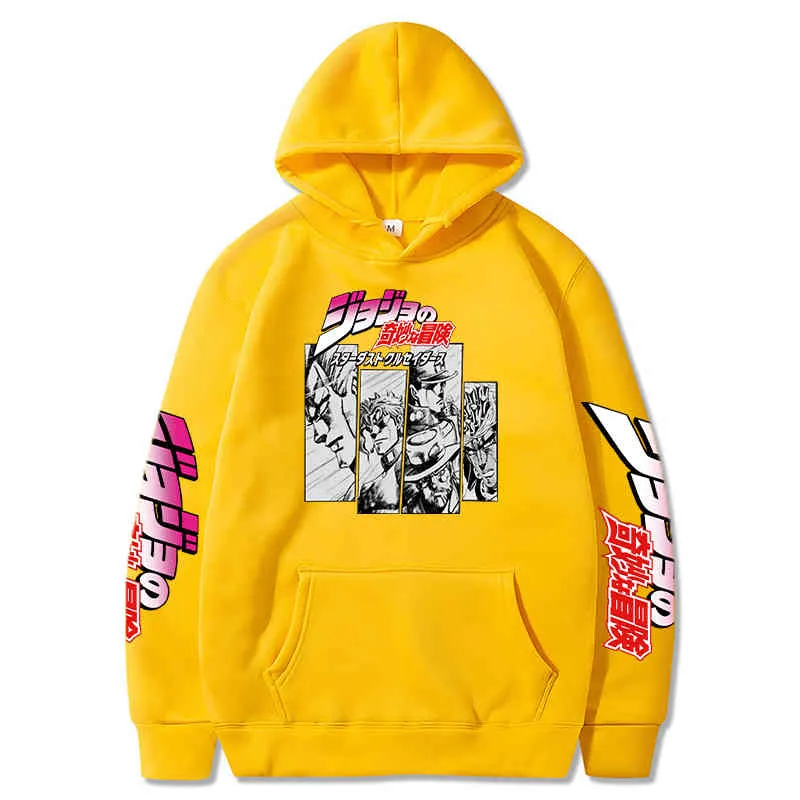 Jojo Bizarre Adventure Anime Felpa Con Cappuccio Grafica Harajuku Stampa Hip Hop Pullover Dhoshopping Casual Da 42 45 DHgate