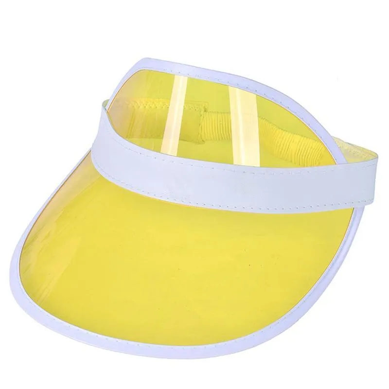 Colors Summer Women Men Color Transparent Empty Top Plastic PVC screen Sun Cap Golf Party Sport Tennis Hat 220617