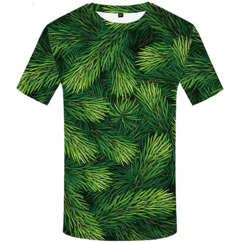 Les mauvaises herbes naturelles intéressantes les mauvaises herbes vertes froides et fraîches Greeuts Feuilles Unisexe T-shirts 3D imprimés Top Summer T-shirts L220704