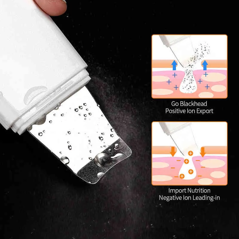 USB Ultrasonik İyon Cilt İnatçı Derin Yüz Gözenek Temizleme Makinesi Ultrason Yüz Peeling Peeling Cihazını Çıkarma Blackhead 220514