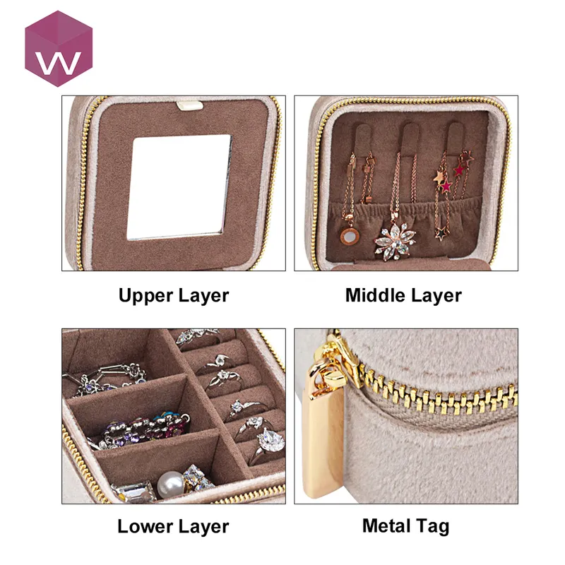 Mirror Jewelry Boxes Macaron Ready To Ship Jewellery Case Bracelet Earring Necklace Box 220719