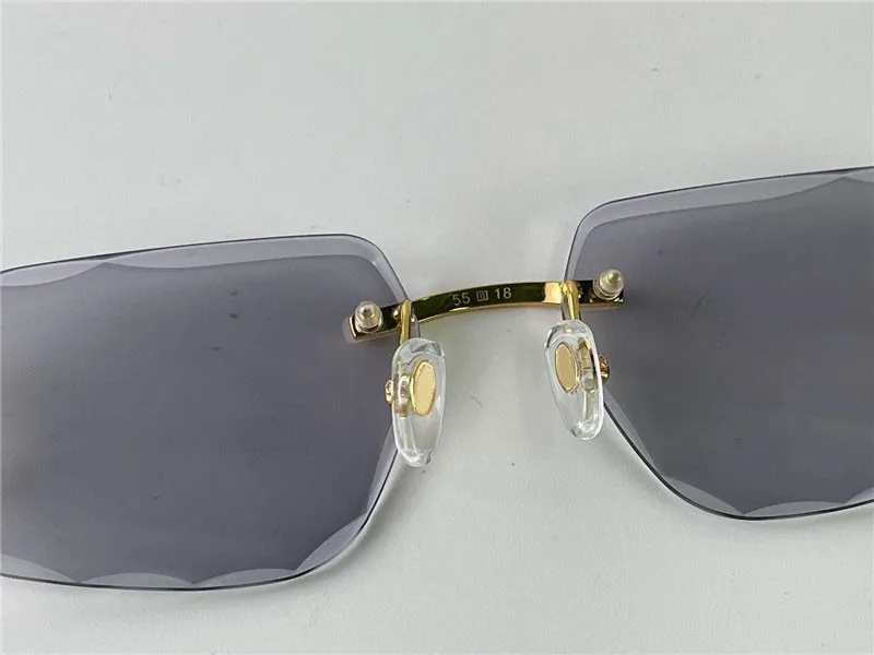 Pochromic Sun Glassses lens colors changed in sunshine from crystal clear to dark diamond design cut lens rimless metal frame o3072