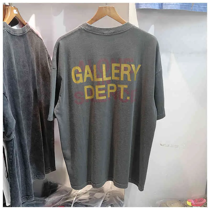 Designer T-shirts Sweatshirts pour hommes Gallery Deptt American High Street Hip Hop Loose Wash utilisé Sculpture Imprimer T-shirt à manches courtes en coton pour hommes 2CZB NPP1