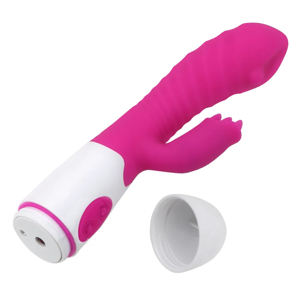 IKOKY Nipple Vagina Anus Massage Rabbit Vibrator Tongue Licking G-Spot Clitoris Stimulator 30 Frequency sexy Toys for Women