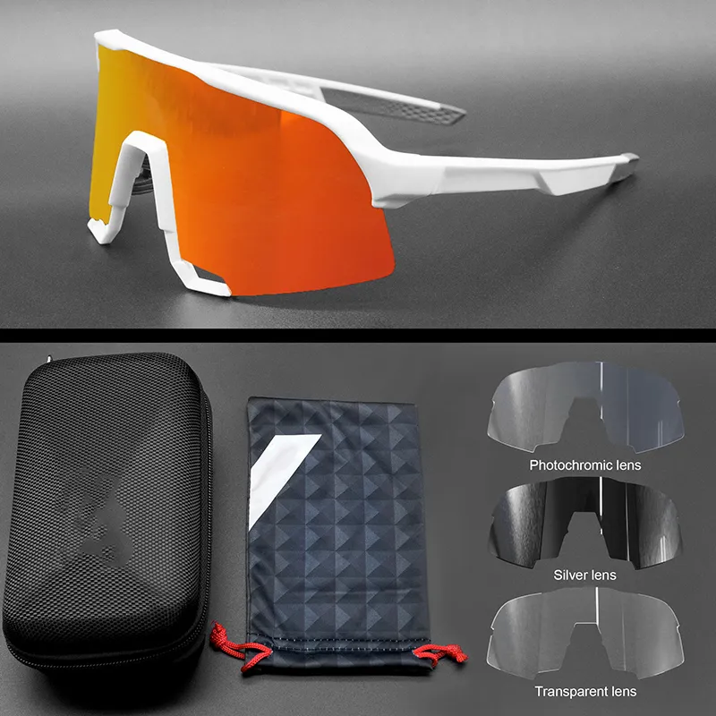 Speed Men 3 Lens Bicycle Glasses S3 Cycling Sunglasses with Glasses Case UV400 Unisex Mountain Road Bike Sunglasses Eyewear TR90 220507