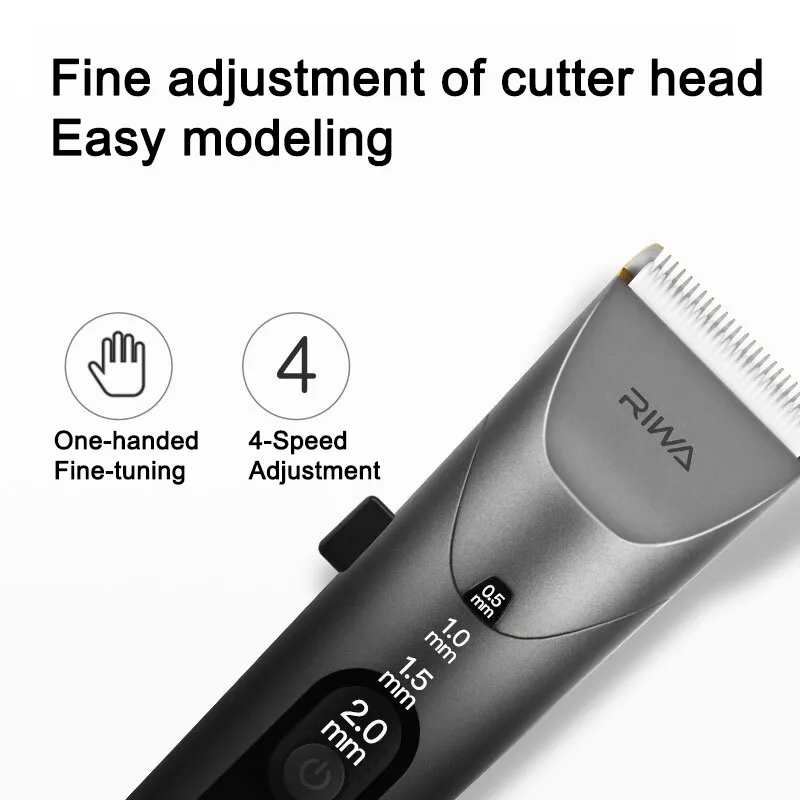 YouPin Riwa Hair Clipper med LED -skärmtvättbar laddningsbar professionell elektrisk trimmer Barber för män Keramik Cutter Head 22029321