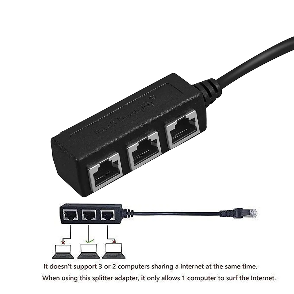 RJ45 LAN Ethernet Ayırıcı Kablo 1 Erkek - 3 Kadın Ağ Hubları Süper Cat5 Cat5e Cat6 Cat7 İnternet Bağlantı Bağlayıcı İletişim