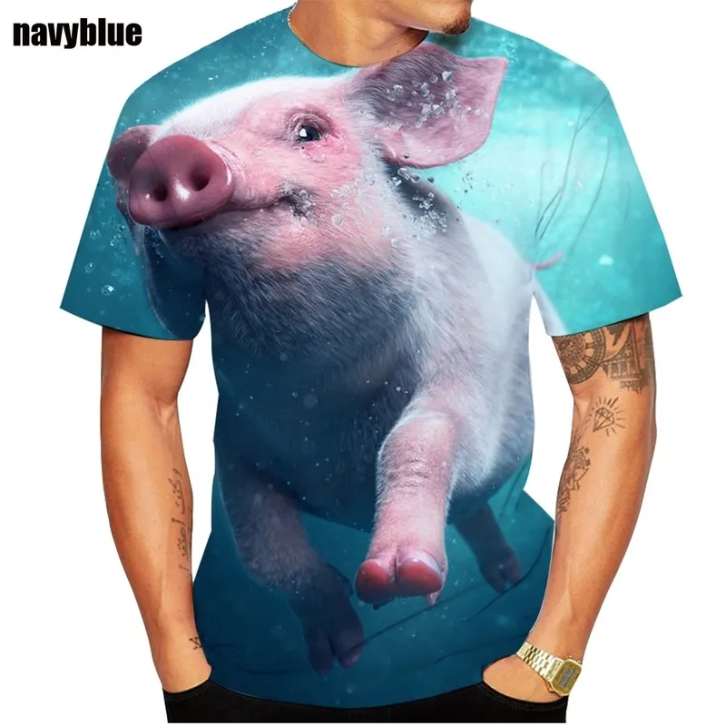 Novelty Animal Pig 3D Printing Tshirt Funny Pig Men t -shirt för män överdimensionerad tshirt casual sommar tshirt xs4xl 2206029301561