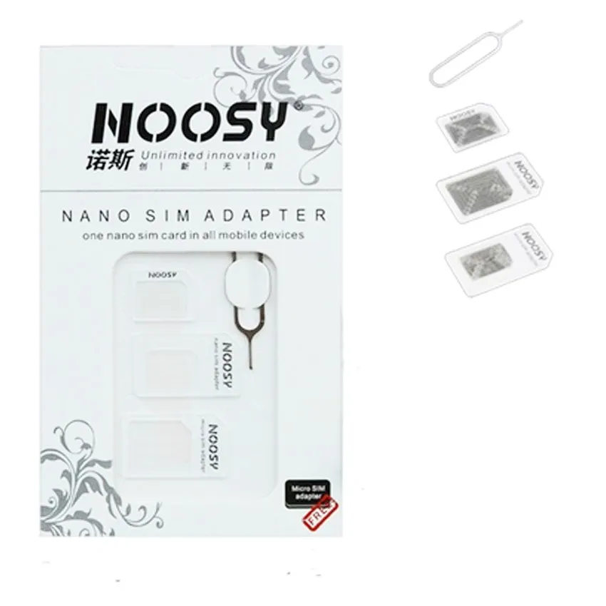 4 in 1 Micro Nano SIM-kaart Adapter Connector Kit Standaard Sim-converter voor mobiele smartphone