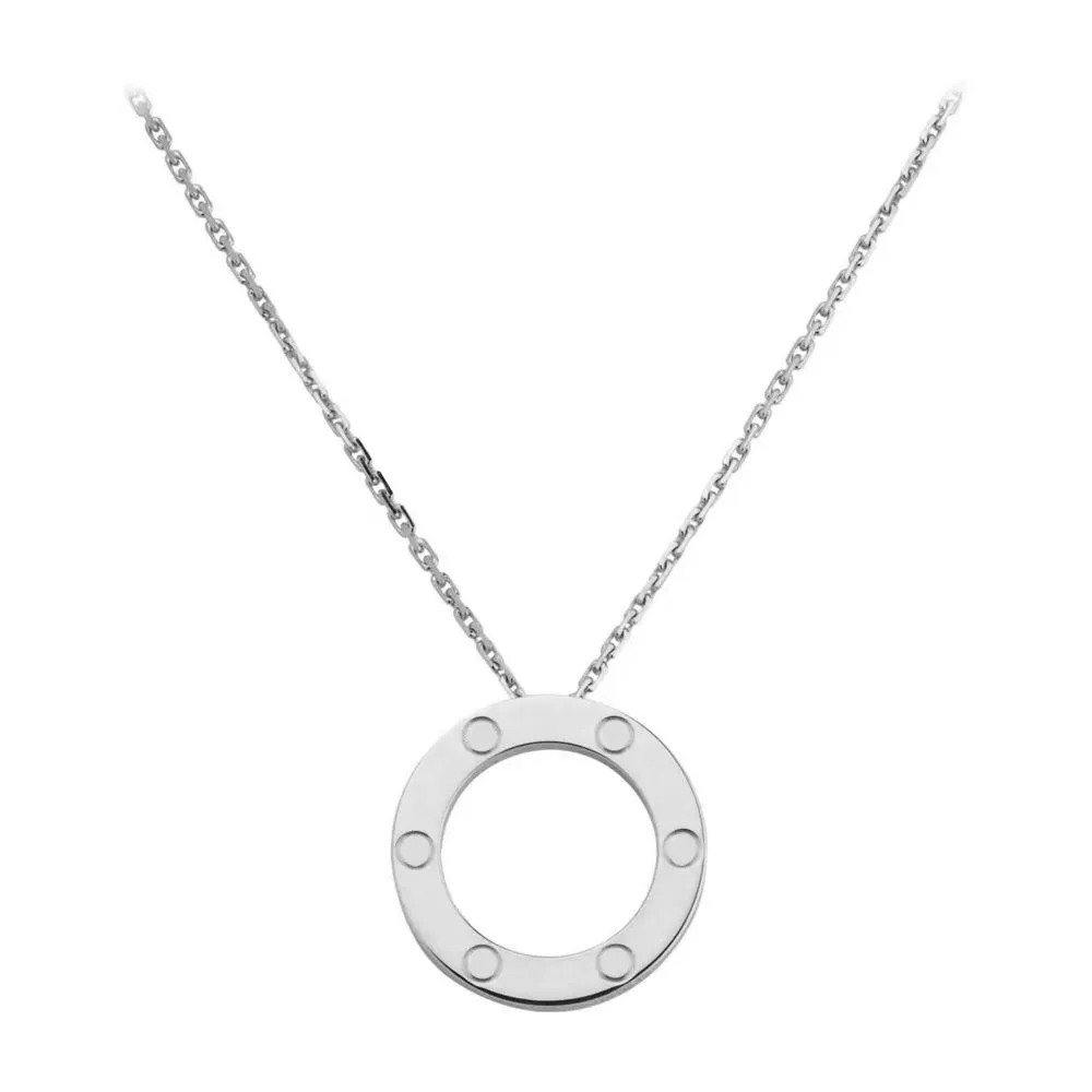 Berömda varumärkes smycken skruv kärlek halsband för kvinnor flickor 316l titanium stål glidhänge halscellar collier femme klassiker 271h