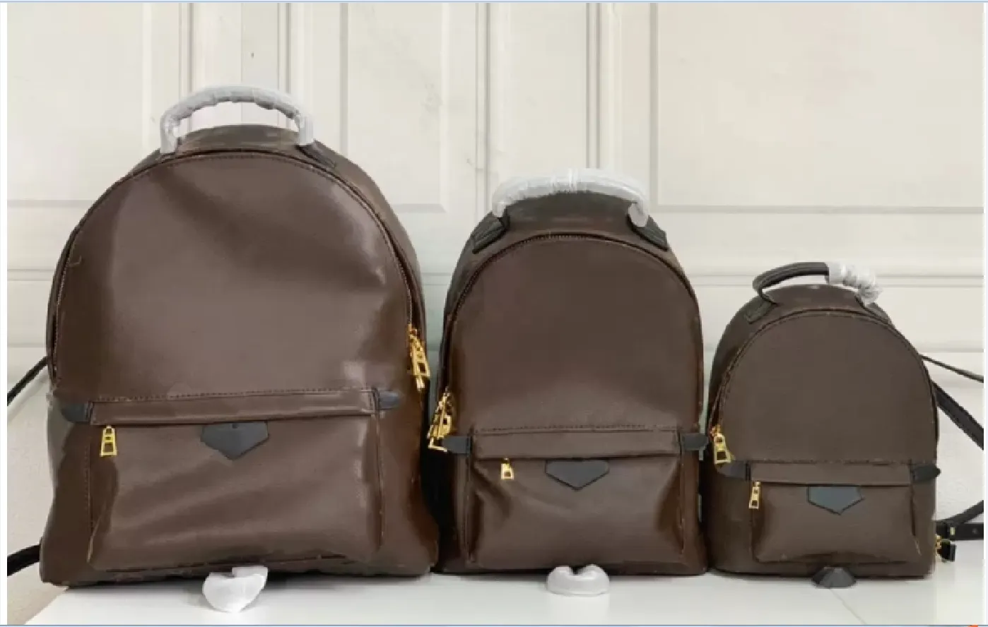Mini 22cm orta 29cm büyük 33cm gerçek deri okul çantaları sırt çantası kadın tasarımcı çantalar sırt çantaları orignal büyük omuz torbası260z