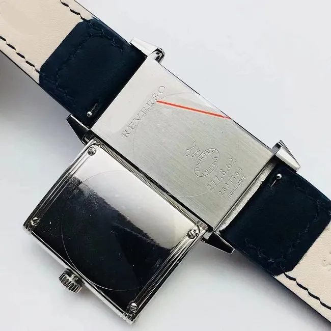 Orologio Reverso 27x46mm nuovissimo quadrante a specchio Ultra sottile 3978480 Acciaio inossidabile Quarzo giapponese UOMO DONNA OROLOGI impermeabile di alta qualità 248g