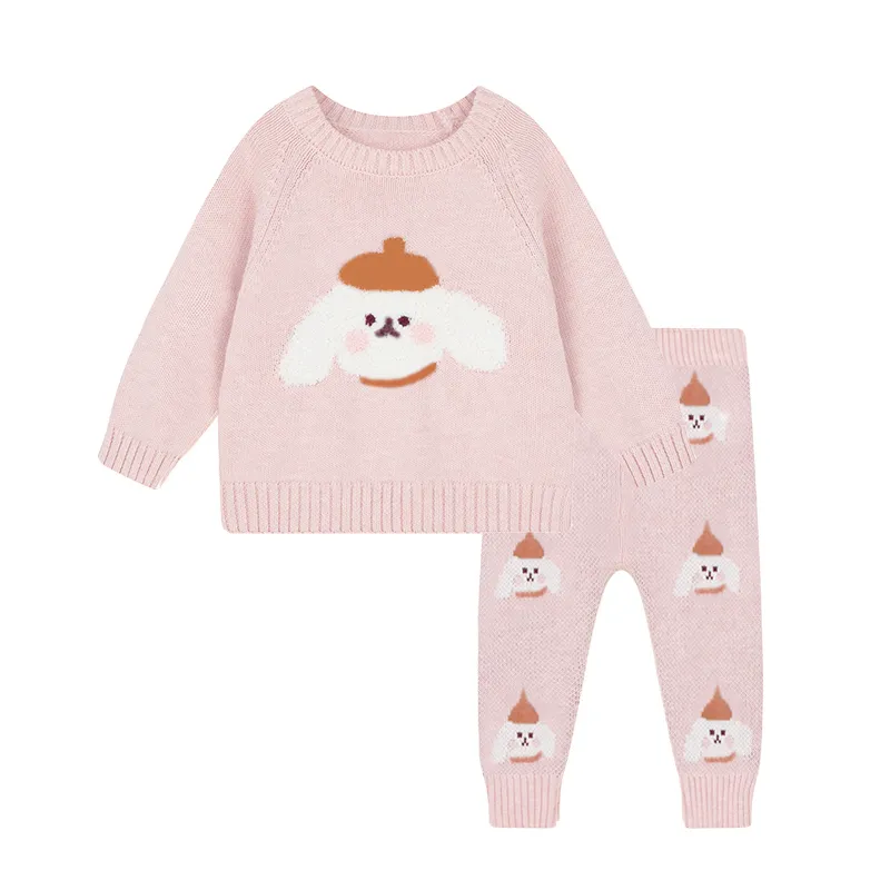 Infantil Baby Sweater Suit Primavera Outono Meninos Conjuntos de Confecções Quentes de Algodão Meninas Roupas 2 Pçs Roupas Nascidas 0-3 Anos 220326