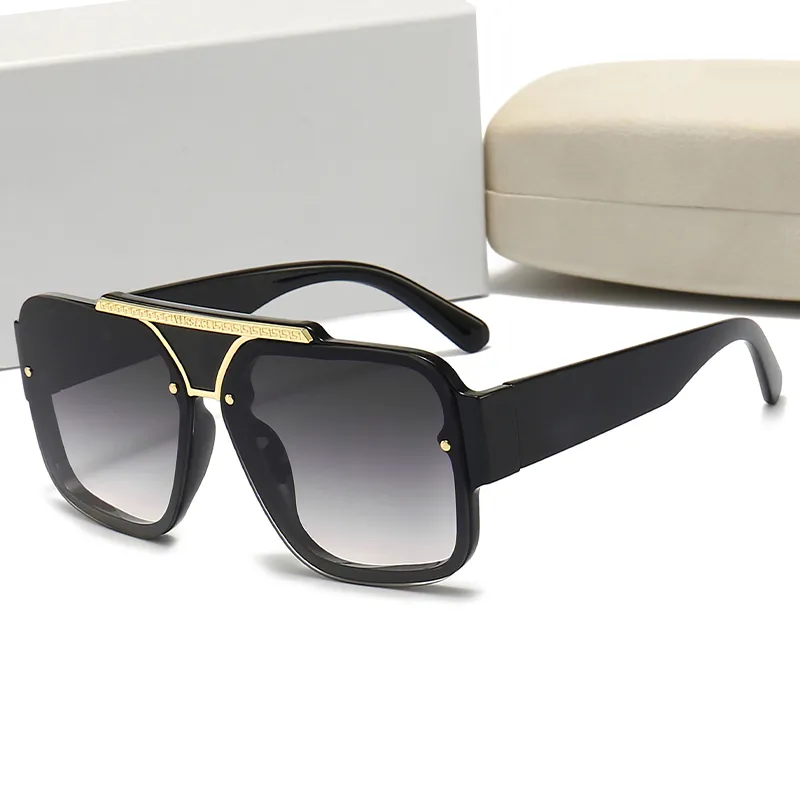 Роскошные модные мужские солнцезащитные очки Новейшие солнцезащитные очки в мужском стиле UV400 с квадратной оправой Металлическая упаковка Очки для вождения 8687269P