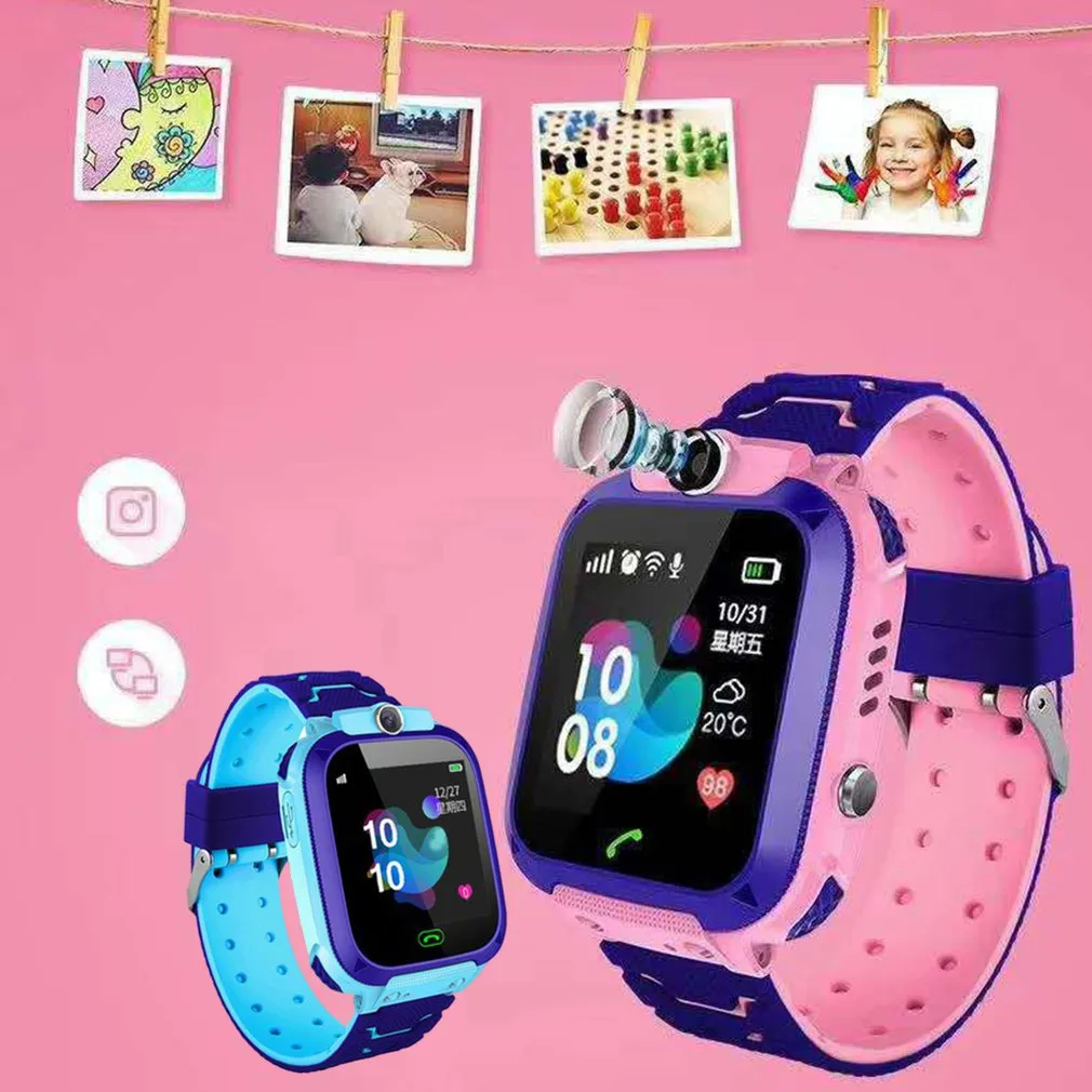 어린이 스마트 시계 SOS Phone Watch SIM 카드 사진을 찍는 어린이를위한 스마트 워치 IP67 아이오스 안드로이드를위한 어린이 선물