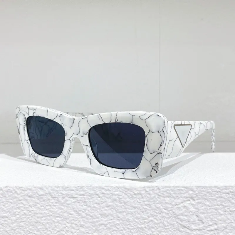 Varumärkesdesigner män solglasögon croissant stereoskopisk spricka OPR 13ZS Vintage Ladies Symbol Signature Oregelbundna fyrkantiga solglasögon 2565