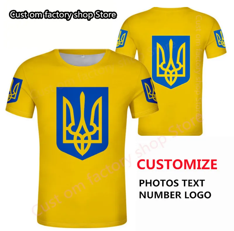 UKRAINE-T-Shirt zum Selbermachen, kostenlos nach Maß, mit Namensnummer, Sommerstil, für Männer und Frauen, modisch, mit kurzen Ärmeln, lustige T-Shirts, die lässigen Shirts 220620