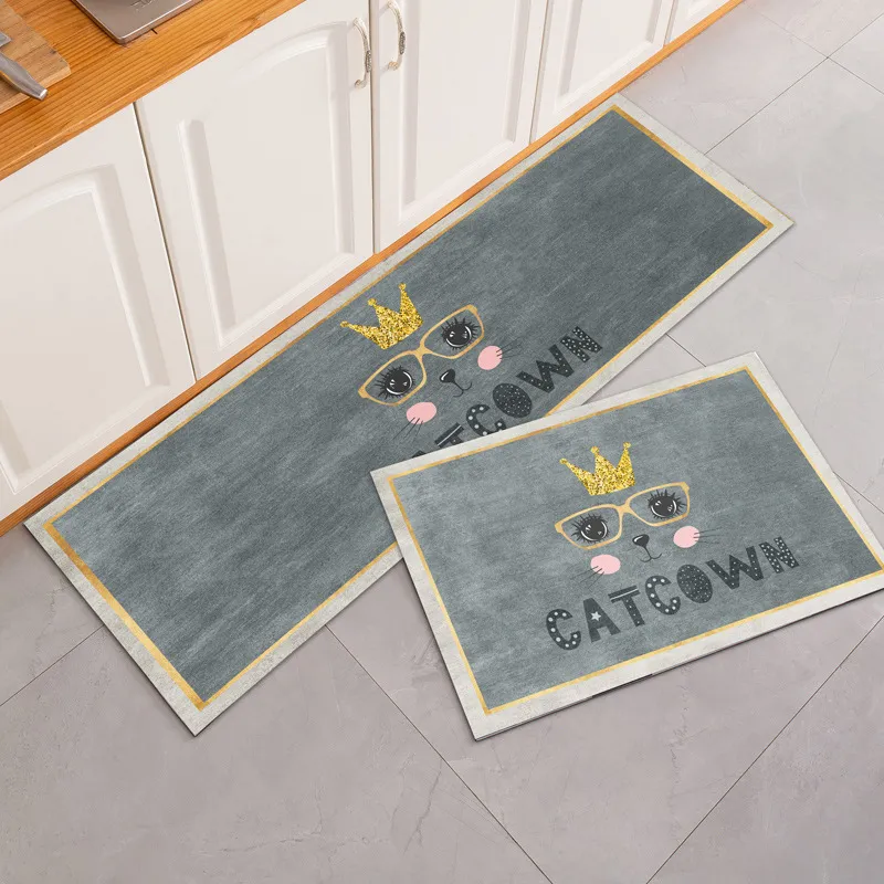 Tapis de sol de cuisine gris Triangle géométrie motif entrée paillasson salle de bain porte tapis de sol salon anti-dérapant antifouling longs tapis 220401