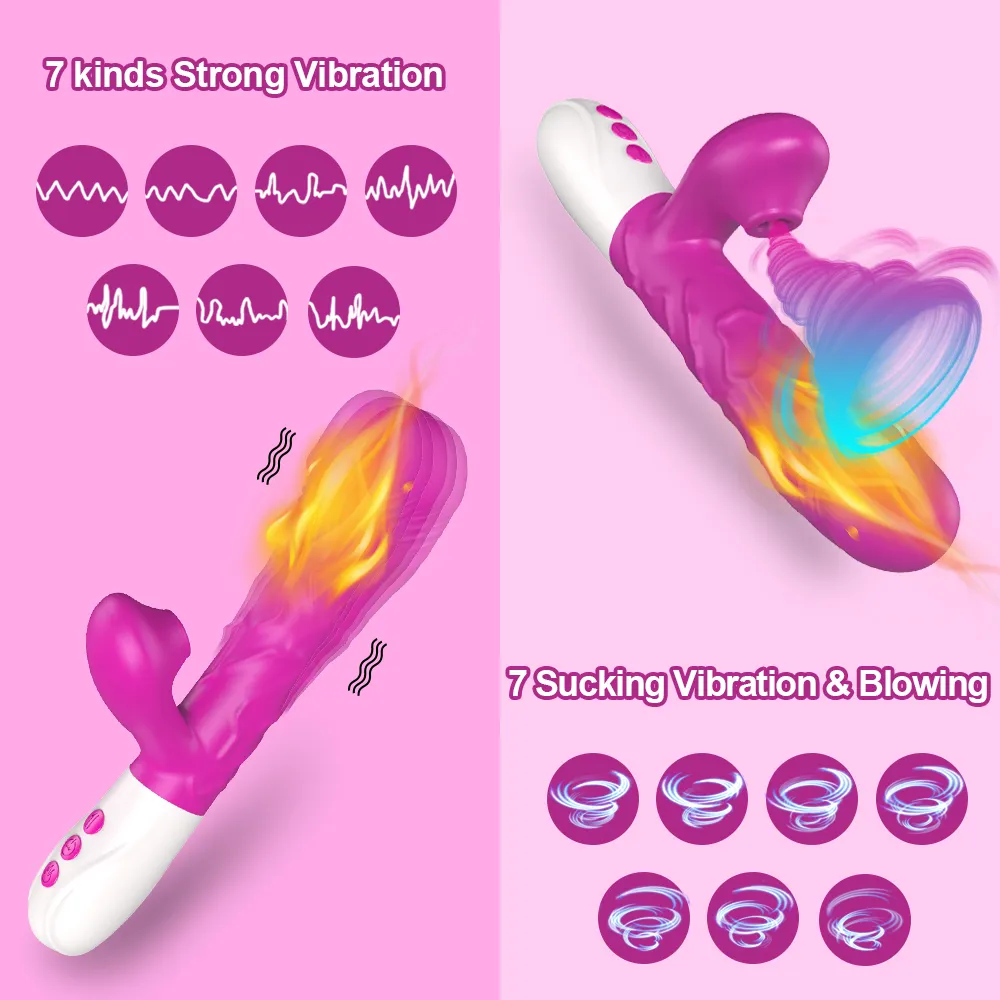 Articles de beauté Simulation Gode Vibrateurs Femme Sexy Jouets Clitoris Sucker Stimulateur Chauffage Godes Marchandises Pour Adultes Point G Machine À Sucer