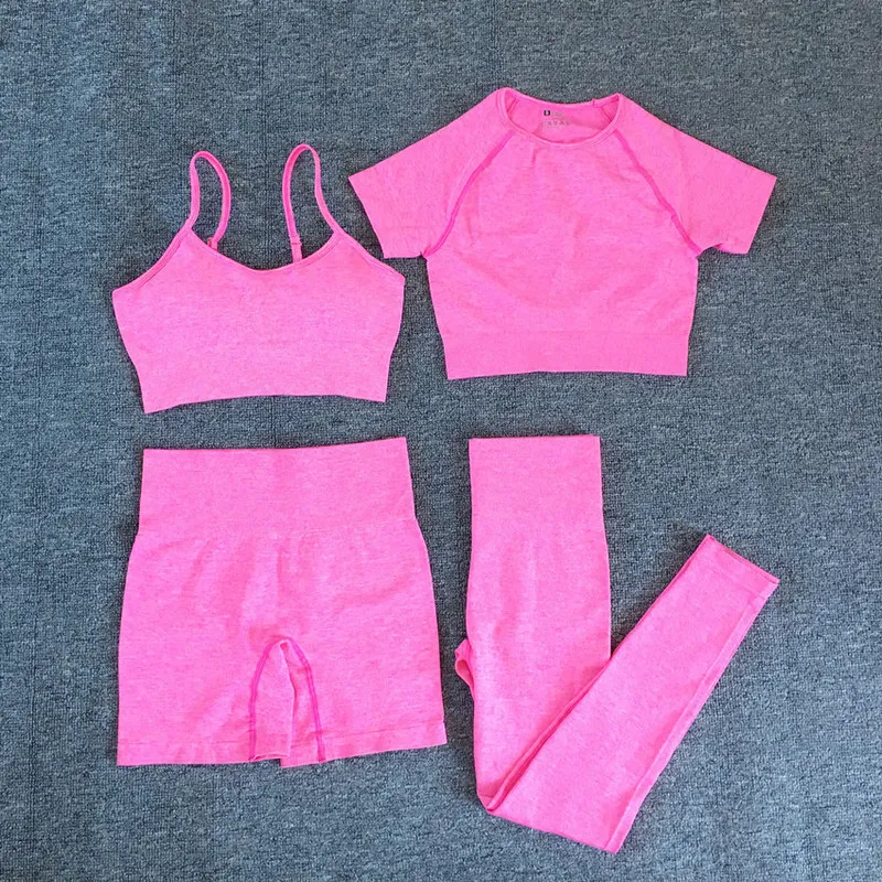 Pad Sakinsiz Kadın Yoga Seti Kısa Kollu Mahsul Üst Tişört Sutu Sütü Squat Posta Taytlar Spor Egzersiz Kıyafet Fitness Giyim Takım Takımları 220616