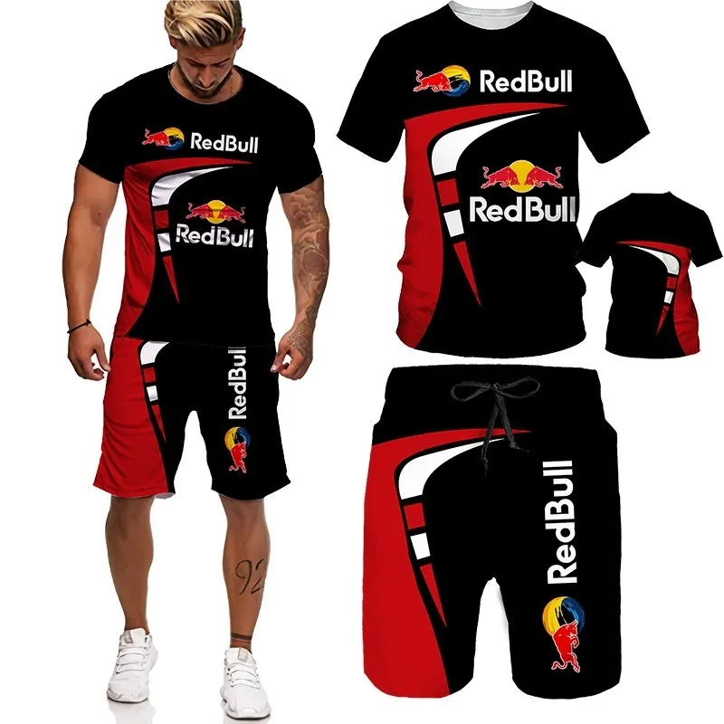 Летний спортивный костюм для мужчин ФутболкаКороткий спортивный костюм 3D Печатный спортивный костюм Bull Высокое качество Уличная мода Свободная одежда 220622