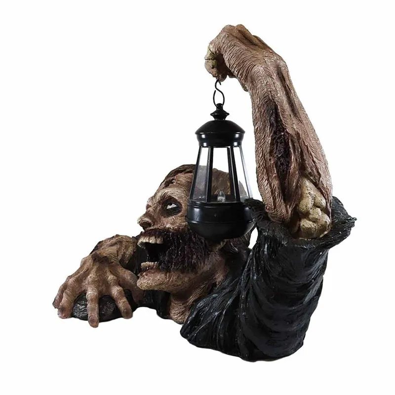 Decoración creativa de Halloween Zombie Terror Scary Horror Decor Light Lantern Estatua para el hogar Jardín al aire libre Patio exterior 220323