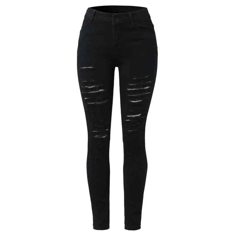 Tozluk Dark Jeans Mavi Sıradan Kadınlar Orta Klasik Sıkı Cep Bel Artı 4x L220726 İçin Pantolon