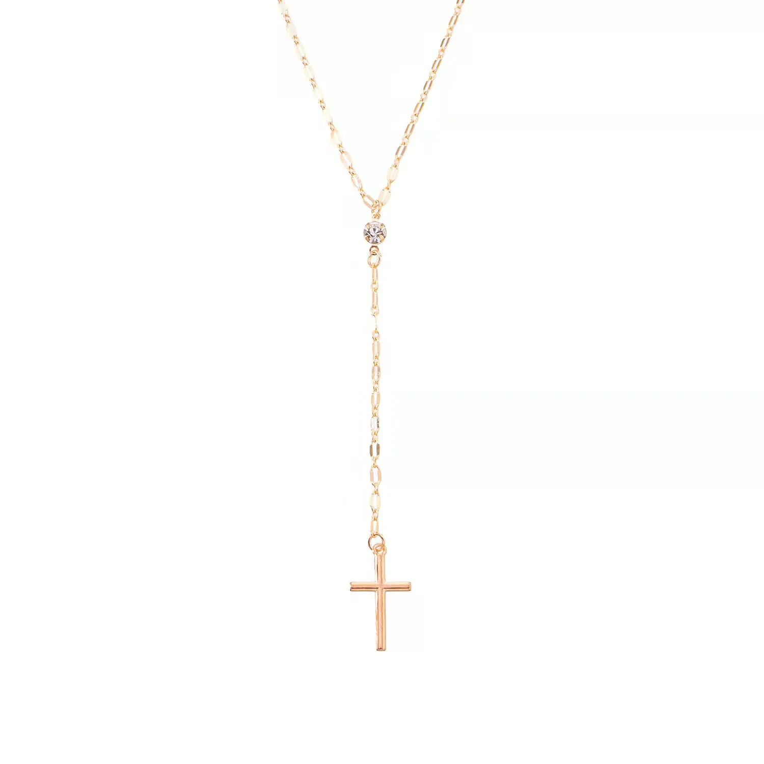 Fine Simple 18K Cross Pendant Statement Necklace Fashion Jewelry Gold Silver Choker for Woman Lucky Jewelry Gifts6066127