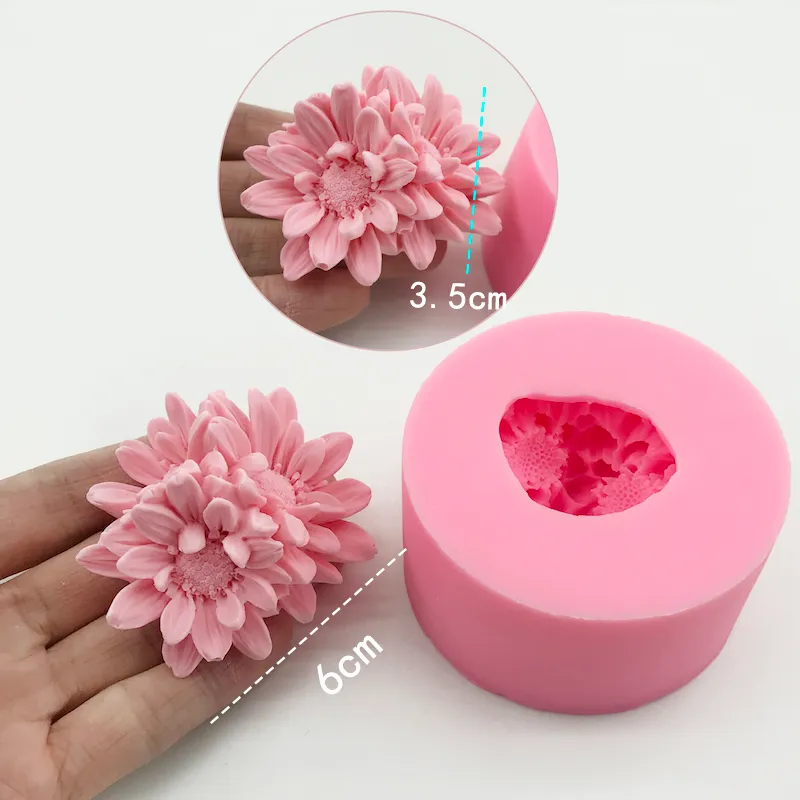 Big Flower Moules Silicone Fondant Gâteau Savon Gelée Glace Chocolat Décoration Outil De Cuisson 3D Rose Moule Argile Résine Art DIY 220721