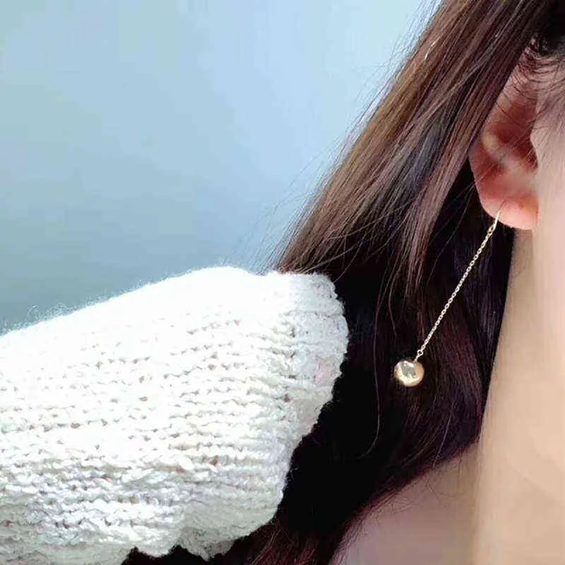 TIF Women's 925 Silver Earrings 2021 Trend Hanging Ball Pendant Korean Style Earrings Luxury Earring Jewelry for Women Fine G220510