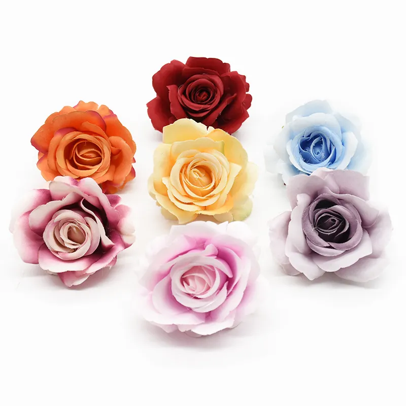 Artificial Flowers Wedding DIY Candy Box Home Decoration Accessorie Christmas Scrapbooking Garden Rose Arch Brooch 220513