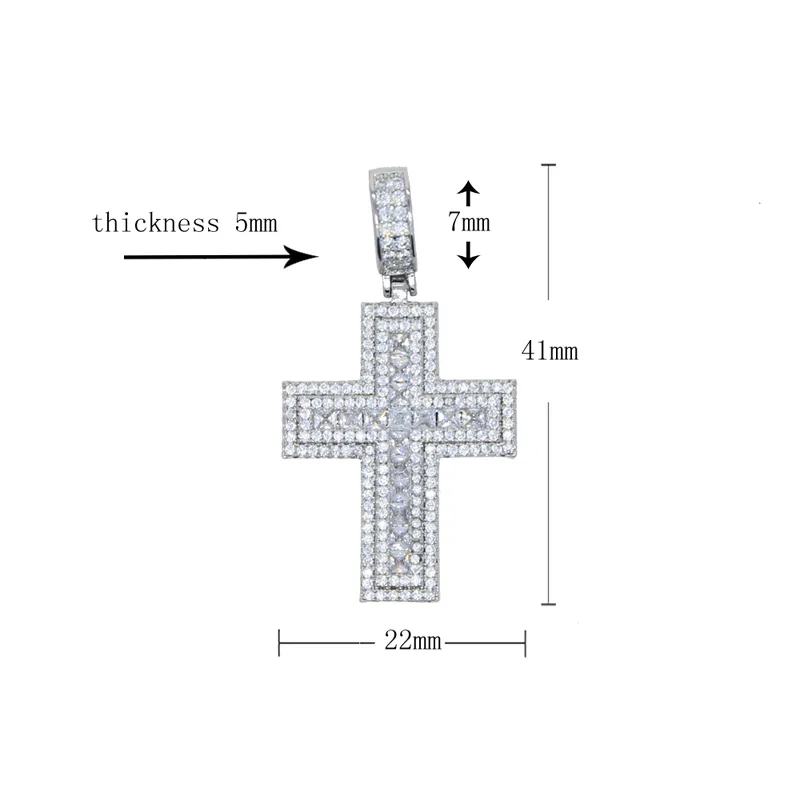 Pendant Necklaces Wholesale Small Cross Pendant Classic Men Women Micro Pave 5A Cubic Zirconia CZ Hip Hop Couple Jewelry