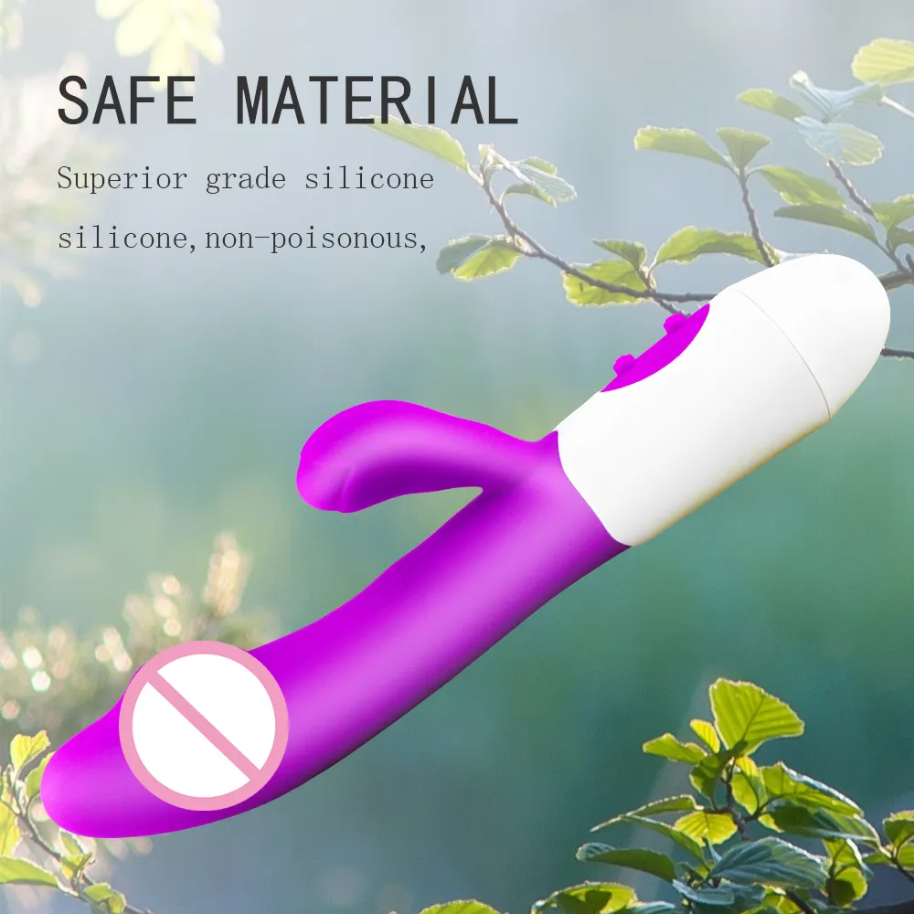 Rabbit Vibrator 10 Modes G Spot Stimulator Silicone sexy Toy for Women Dual Vibration Dildo Vagina Clitoris Massager