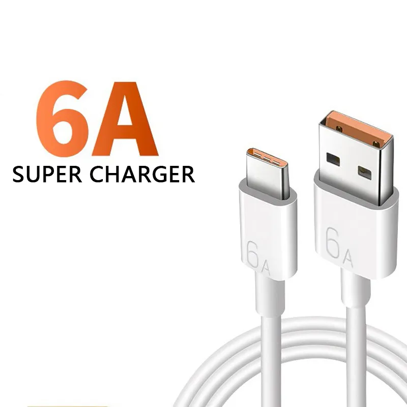 6A Data Cable For Android 6A Super Quick Fast Charging Mobile Phone Data Charging 6A Type C Usb Data Cables