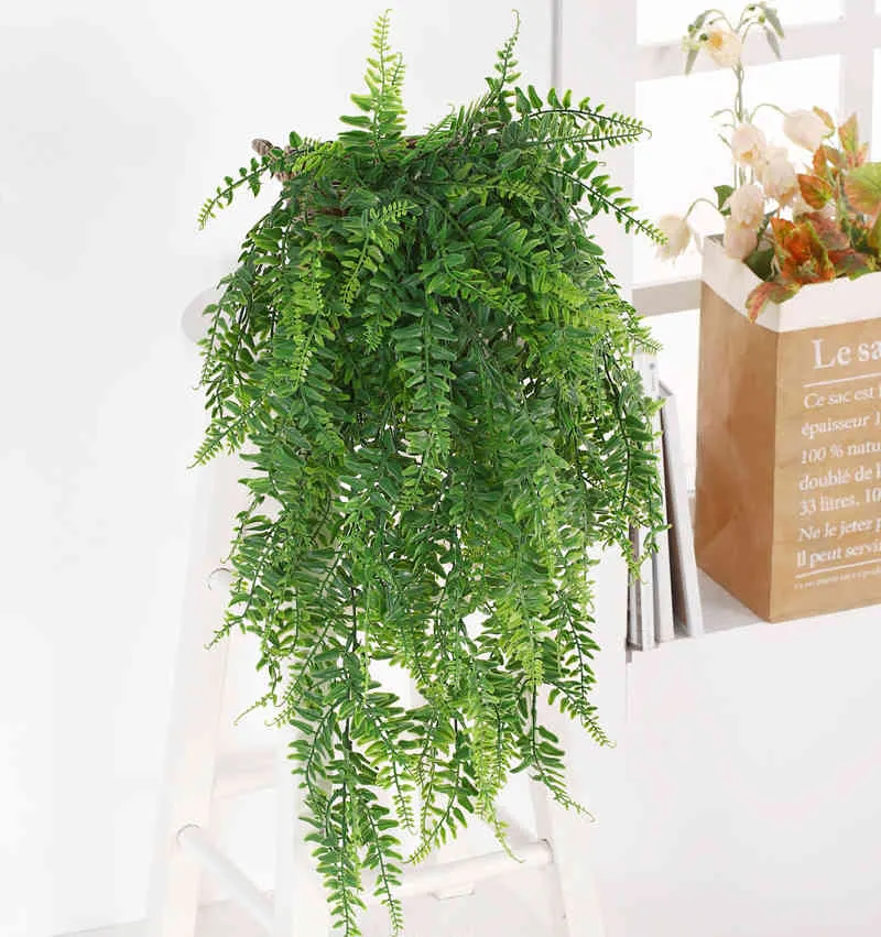 Guirlande de feuilles artificielles suspendues en soie de vigne verte, 80cm, 1 pièce, bricolage pour la maison, fête de mariage, salle de bains, décoration de jardin