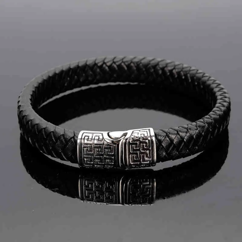 Palindrome bijoux style punk rock bracelet sculpté palindrome boucle cuir men039s Bracelet95344276936862