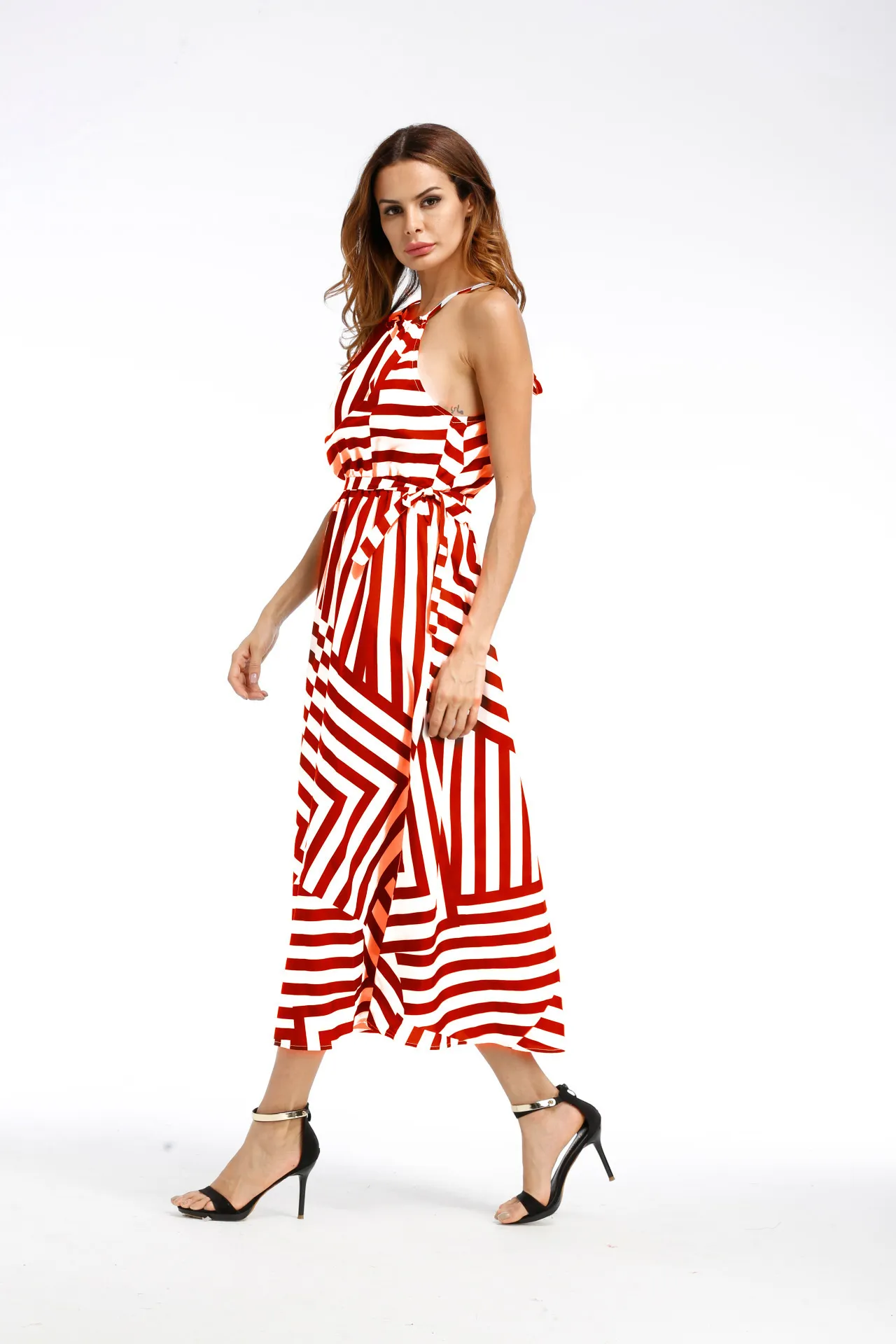 Summer Maxi Long Dress New Fashion Women Sexy Boho Striped Sleeveless Beach Style Strap Sundress Vestidos For Female Bigsweety