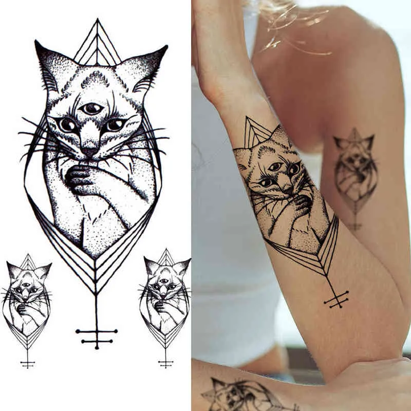 Nxy tatuagem temporária dragão realista adesivos falsos para homens meninos crianças 3d feroz lobo águia s sereia gato lavável tattos 0330