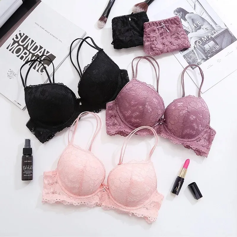 Lingerie de estilo japonês Conjunto de roupas de roupa de baixo conforto Frea de parafuso fino Frea