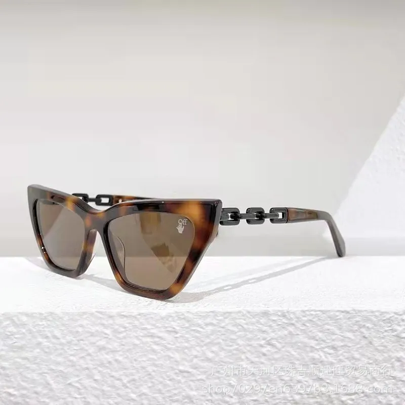 2022 75%скидки с новой OWRI021F Cat Eye Sunglasses Butterfly рамки женщины черно -белые солнцезащитные очки